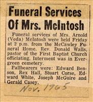 McIntosh, Veda(Menhennet)(Funeral Notice)